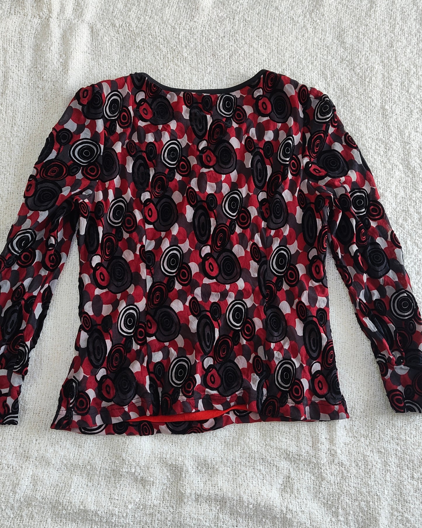red graphic beaded