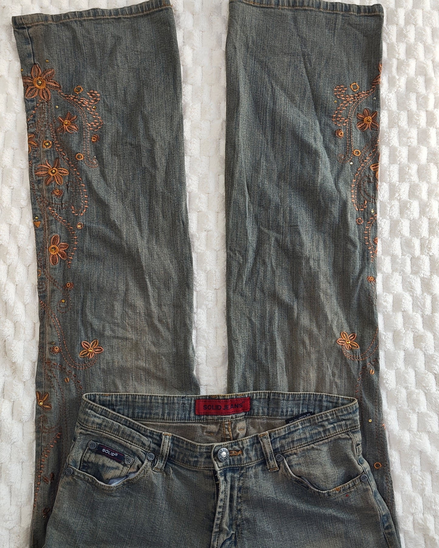 flower jeans
