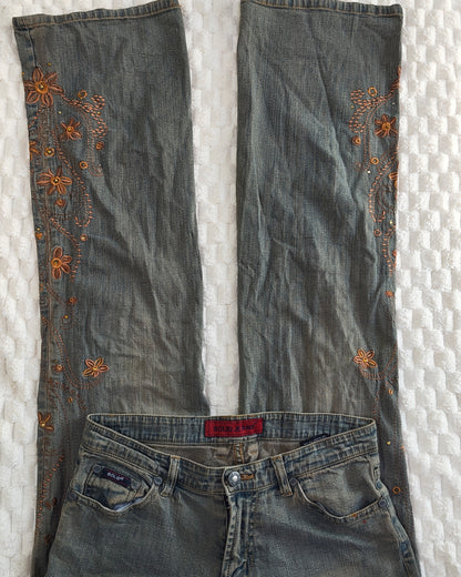 flower jeans