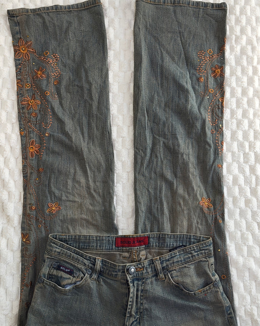 flower jeans