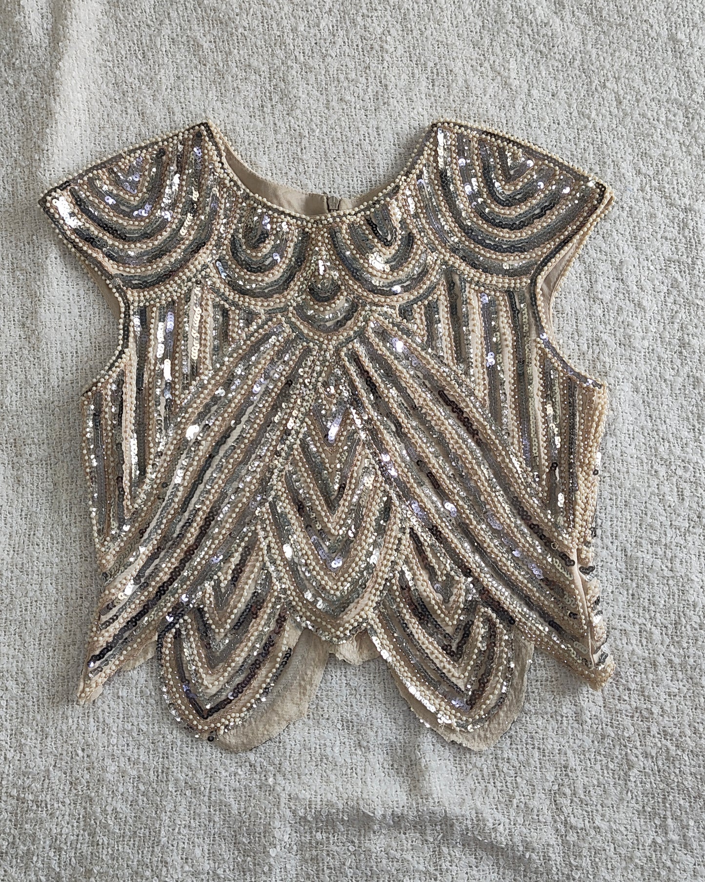 beige beaded