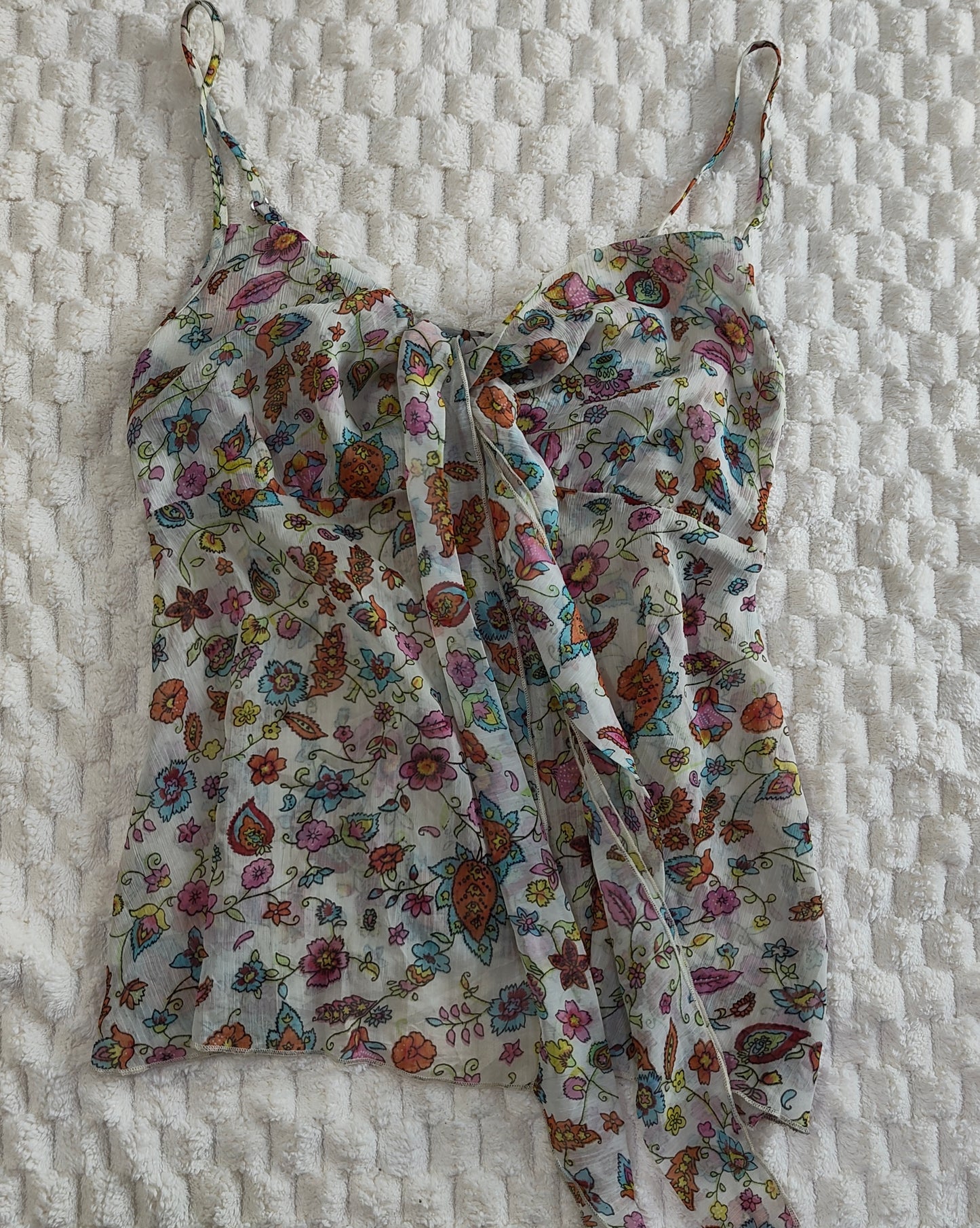 off white multicolour cami