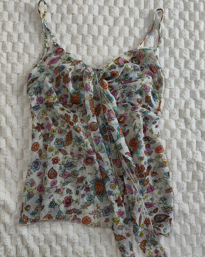 off white multicolour cami