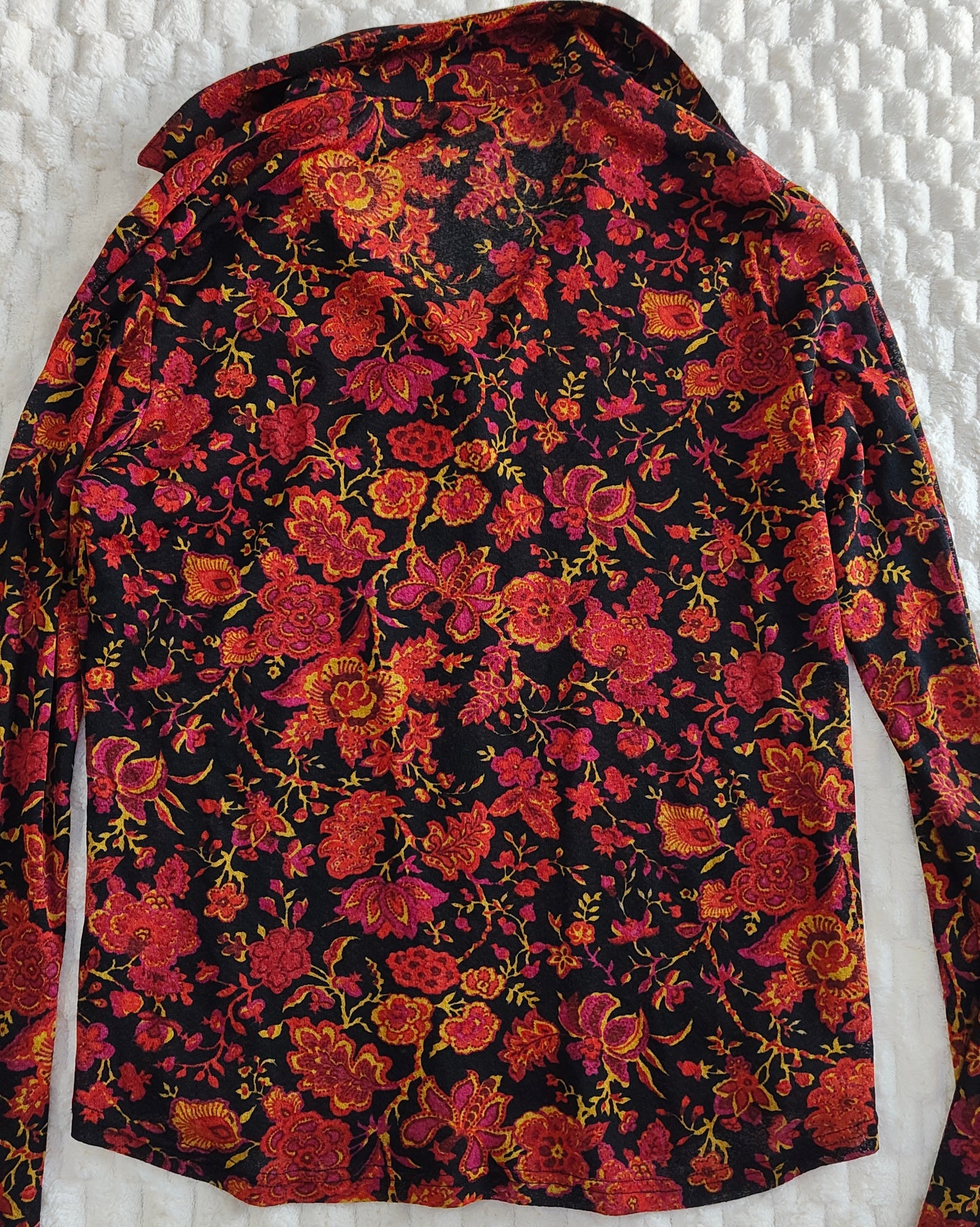 red floral shirt