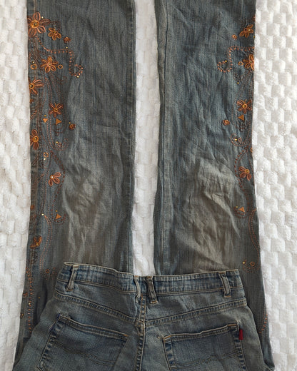 flower jeans