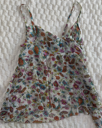 off white multicolour cami