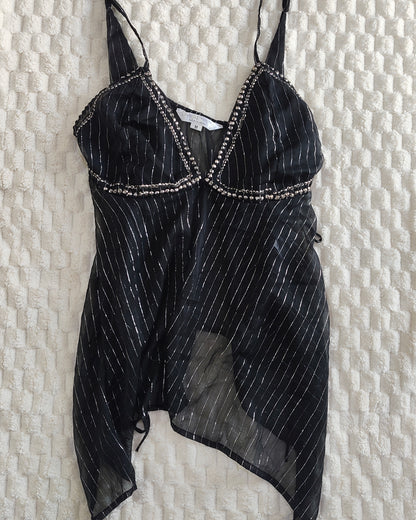 embellished black cami