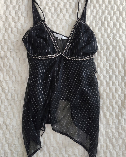 embellished black cami