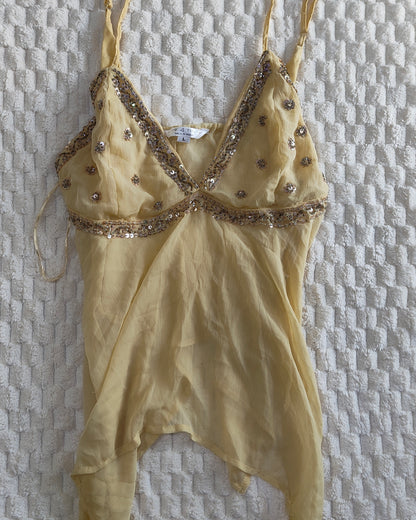 embellished yellow cami