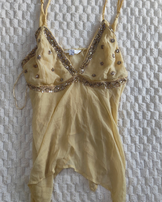 embellished yellow cami