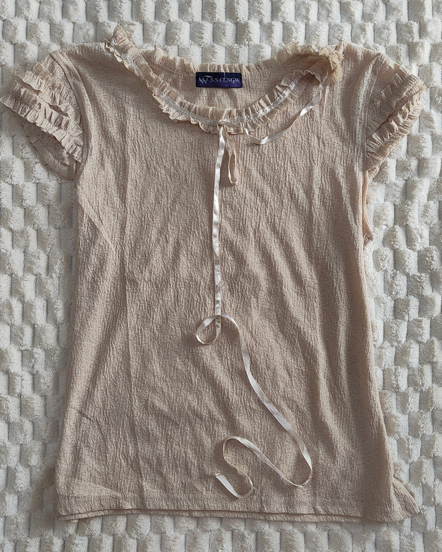 cream coquette top
