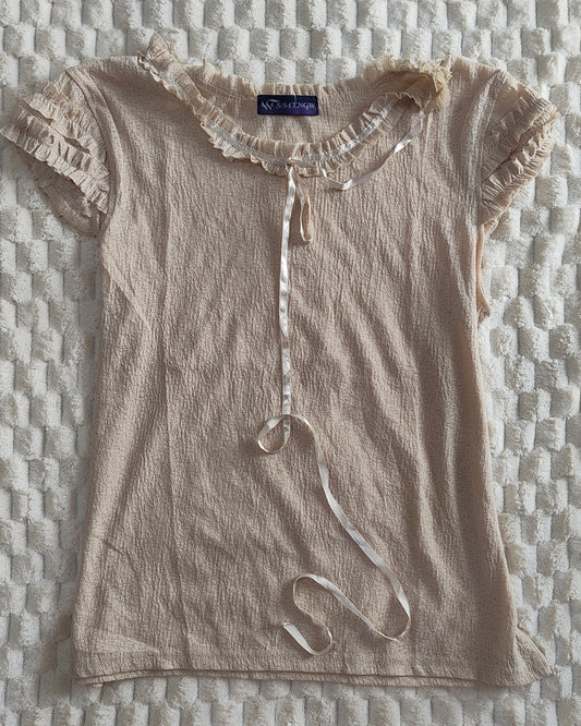 cream coquette top