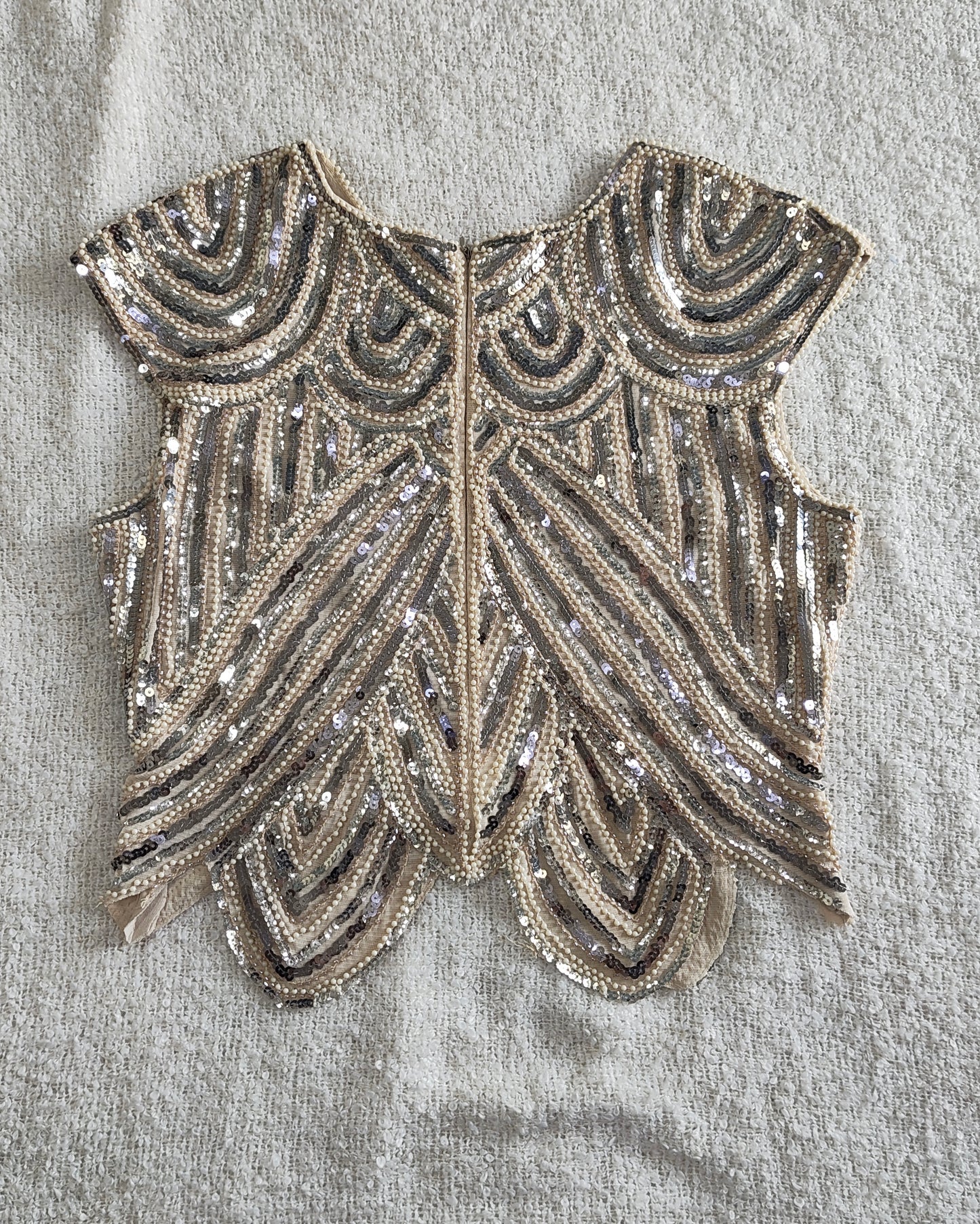 beige beaded