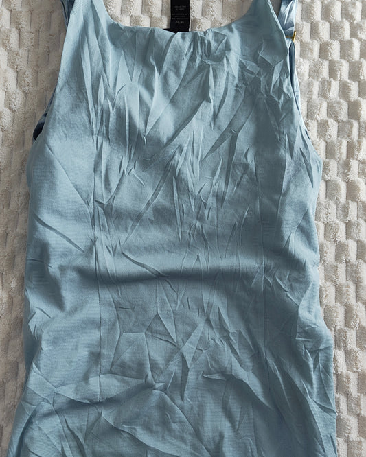 elegant blue sleeveless